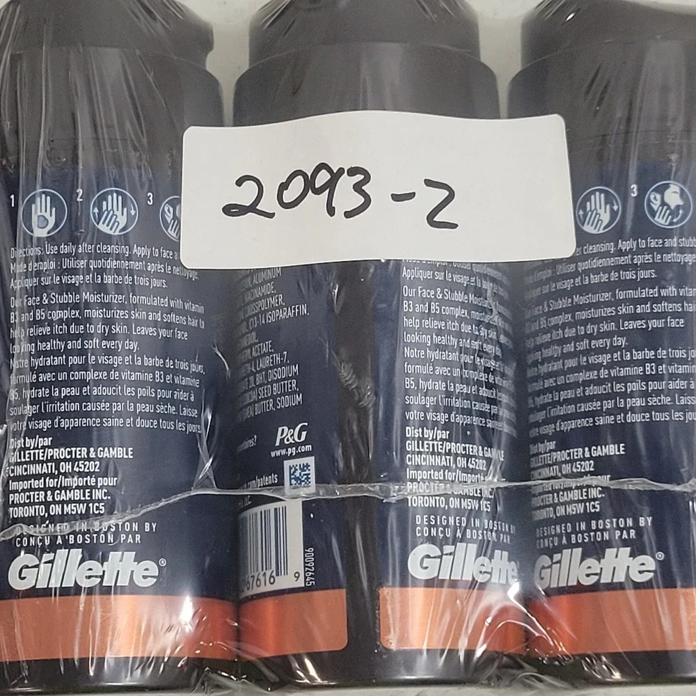 King C Gillette Mens Face & Stubble Moisturizer 3.4 oz Lot of 3 Vitamin B